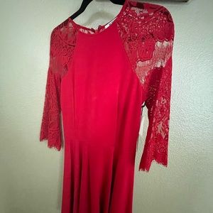 A Line Short Red Dress Gorgeous Lace Back